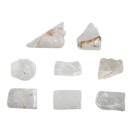 Satya mani kwarts steen getrommeld 10 - 15 gram Satya mani kwarts steen getrommeld 10 - 15 gram