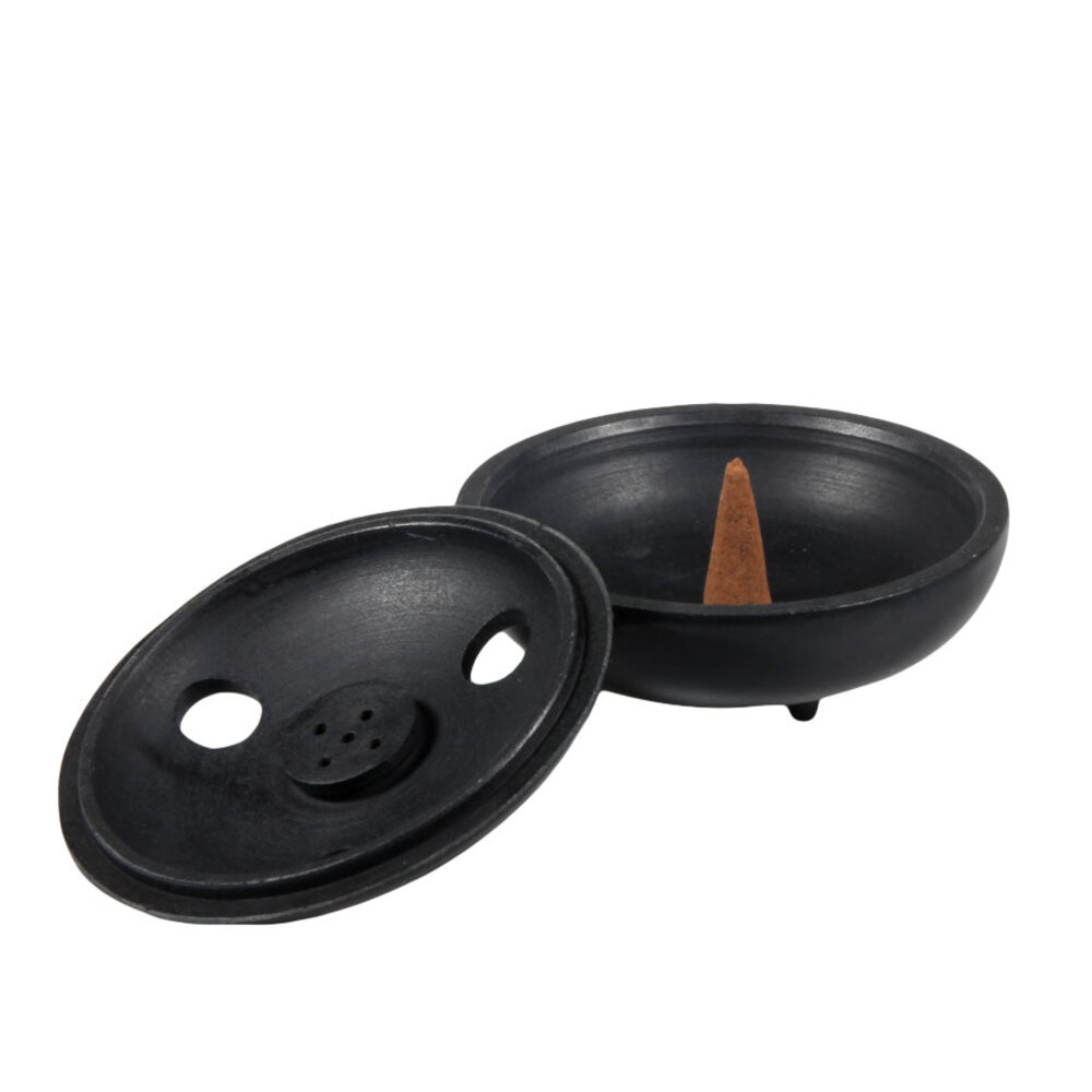 Wierookhouder zeepsteen voor kegeltjes, stokjes en hars Wierookhouder zeepsteen voor kegeltjes, stokjes en hars