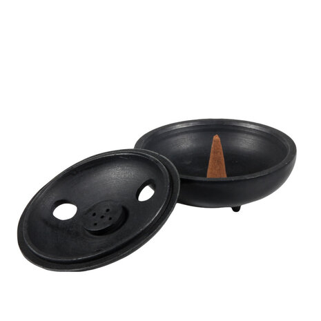 Wierookhouder zeepsteen voor kegeltjes, stokjes en hars Wierookhouder zeepsteen voor kegeltjes, stokjes en hars