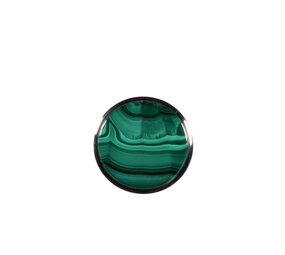 Zilveren ring malachiet maat 18 | rond 1,8 cm Zilveren ring malachiet maat 18 | rond 1,8 cm