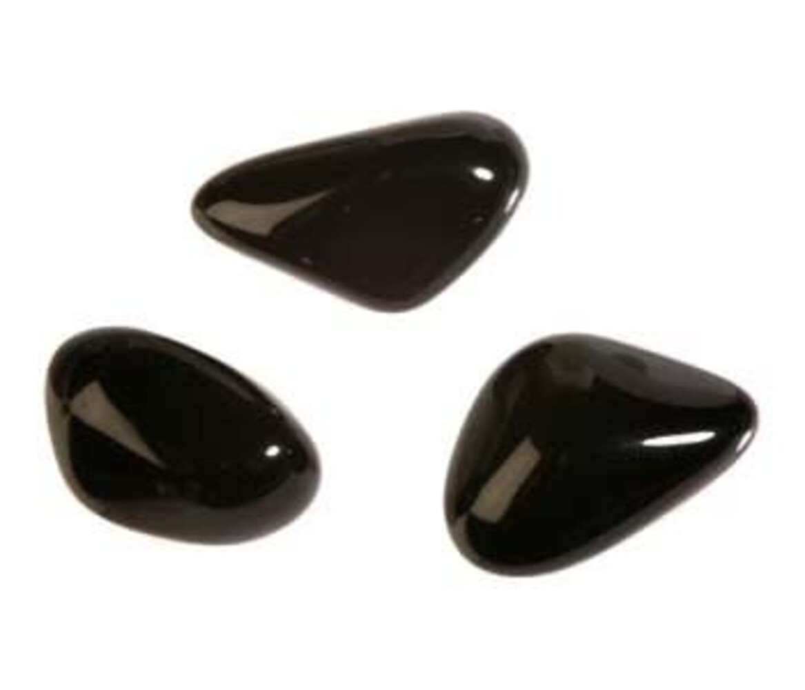 Obsidiaan (zwart) steen getrommeld 1 - 2 gram