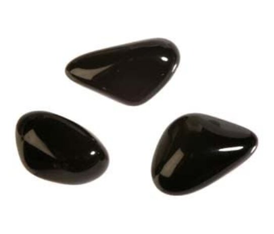 Obsidiaan (zwart) steen getrommeld 1 - 2 gram
