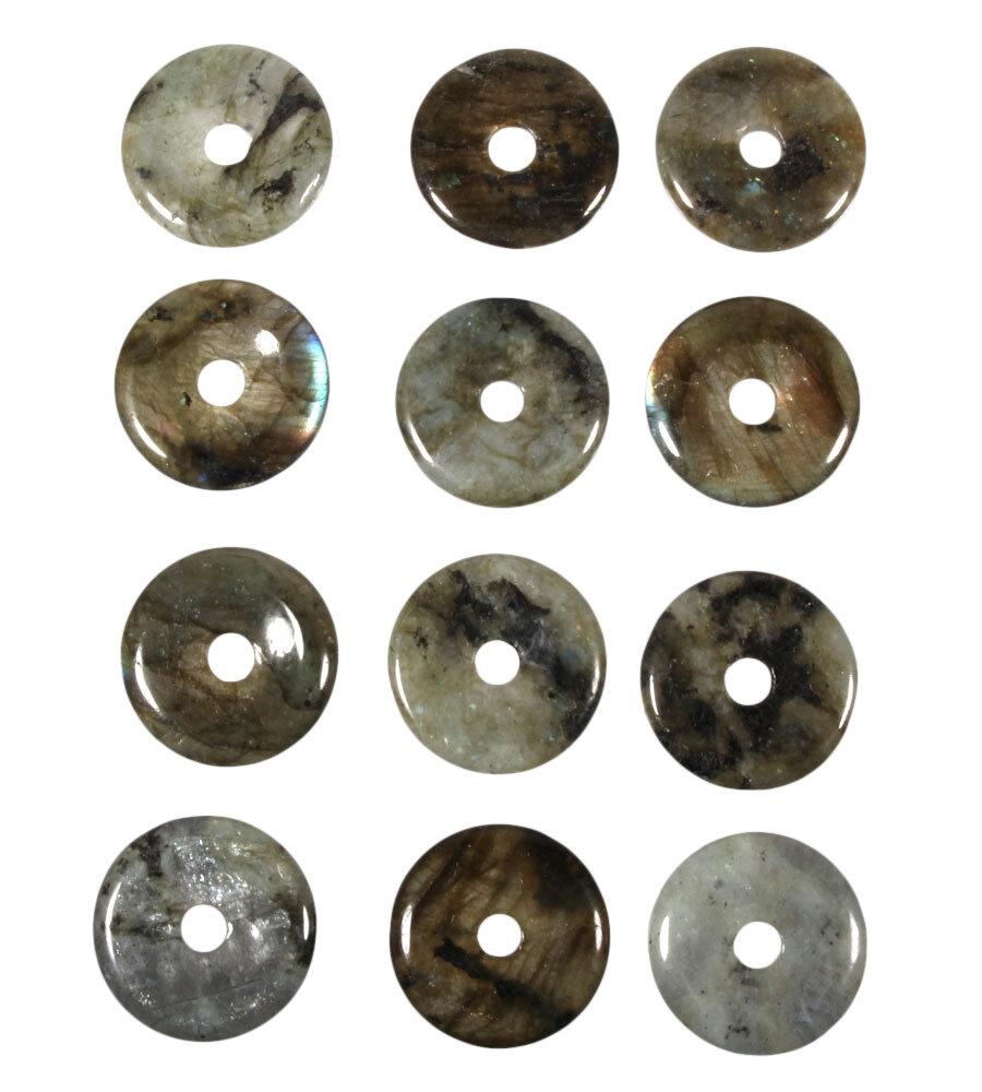 Labradoriet hanger donut 3 cm