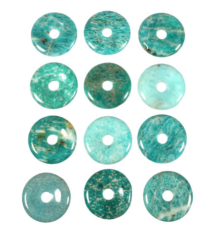 Amazoniet hanger A-kwaliteit donut 3 cm