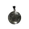 Zilveren hanger pyriet (veer) | rond 2,6 cm Zilveren hanger pyriet (veer) | rond 2,6 cm