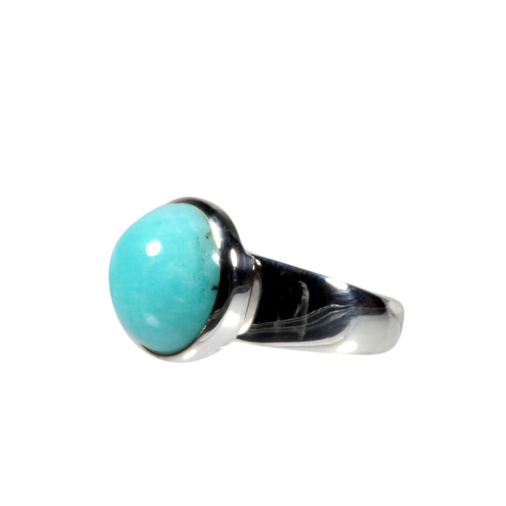 Zilveren ring amazoniet maat 18 | rond 1,3 cm (2) Zilveren ring amazoniet maat 18 | rond 1,3 cm (2)