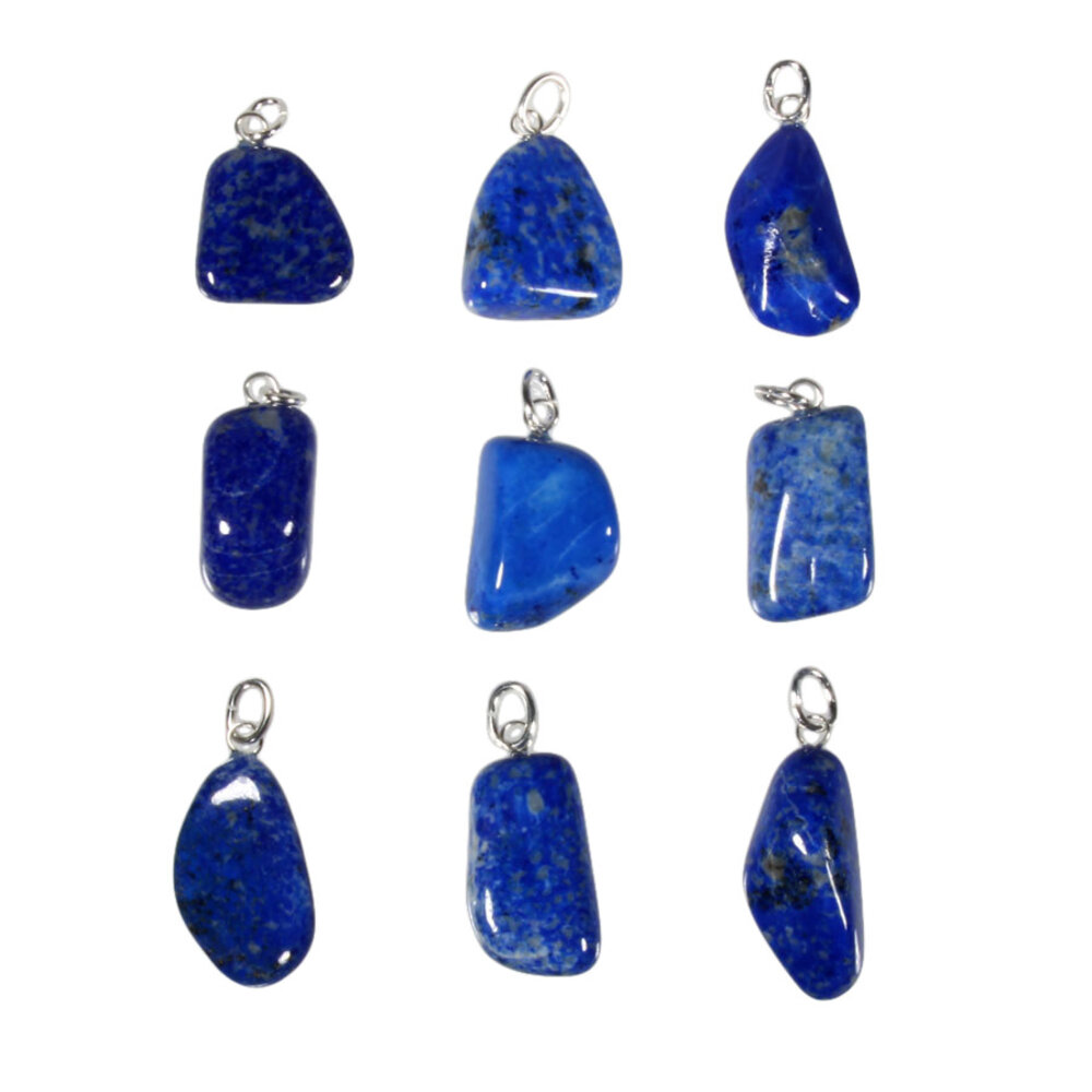Lapis lazuli hanger met zilveren oogje