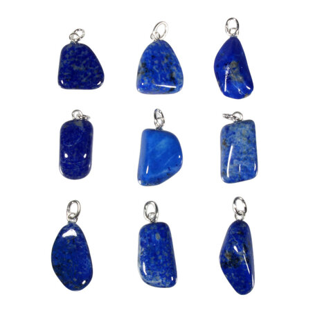 Lapis lazuli hanger met zilveren oogje