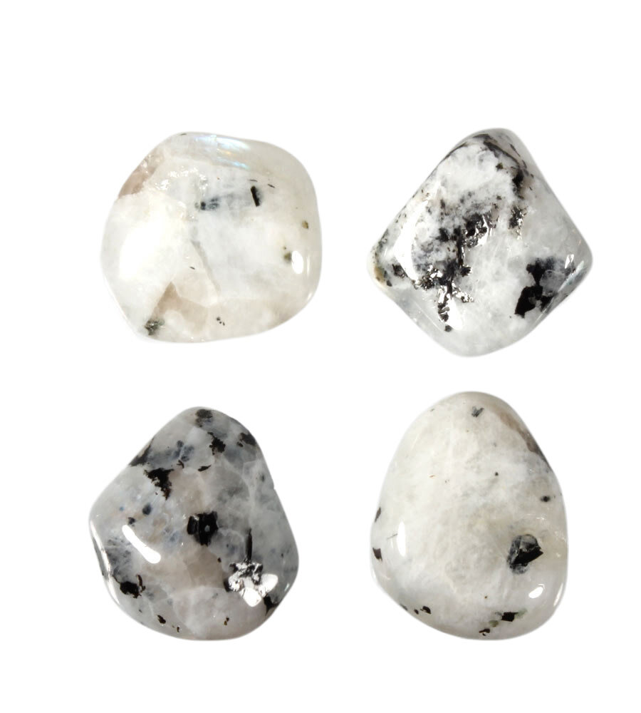 Maansteen (regenboog) met zwarte toermalijn hanger doorboord Maansteen (regenboog) met zwarte toermalijn hanger doorboord