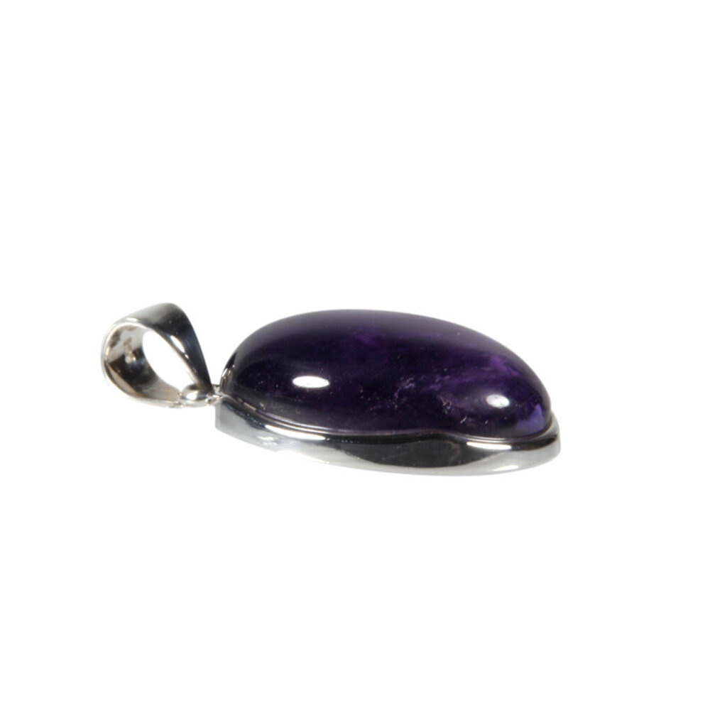 Zilveren hanger amethist | ovaal 2,7 x 1,8 cm Zilveren hanger amethist | ovaal 2,7 x 1,8 cm