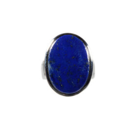 Zilveren ring lapis lazuli maat 17 | ovaal 2,1 x 1,5 cm Zilveren ring lapis lazuli maat 17 | ovaal 2,1 x 1,5 cm