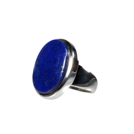 Zilveren ring lapis lazuli maat 17 | ovaal 2,1 x 1,5 cm Zilveren ring lapis lazuli maat 17 | ovaal 2,1 x 1,5 cm
