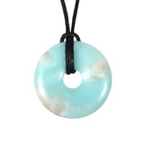 Amazoniet hanger donut 3 cm