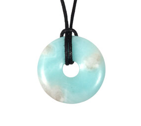 Amazoniet hanger donut 3 cm