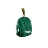 Malachiet hanger met 14k gouden oogje Malachiet hanger met 14k gouden oogje