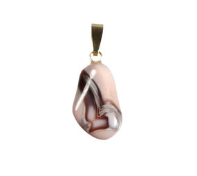 Agaat (Botswana) hanger roze met 14k gouden oogje Agaat (Botswana) hanger roze met 14k gouden oogje