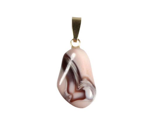 Agaat (Botswana) hanger roze met 14k gouden oogje Agaat (Botswana) hanger roze met 14k gouden oogje
