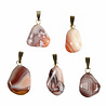 Agaat (Botswana) hanger roze met 14k gouden oogje Agaat (Botswana) hanger roze met 14k gouden oogje