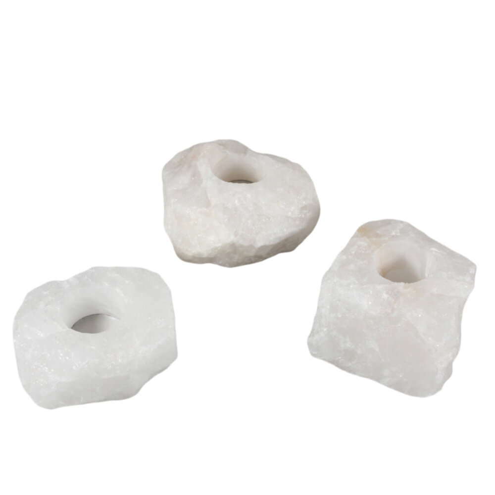 Bergkristal theelichthouder ruw Bergkristal theelichthouder ruw