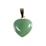 Aventurijn (groen) hanger hart met 14k gouden oogje