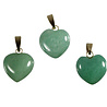 Aventurijn (groen) hanger hart met 14k gouden oogje
