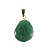 Aventurijn (groen) hanger met 14k gouden oogje Aventurijn (groen) hanger met 14k gouden oogje