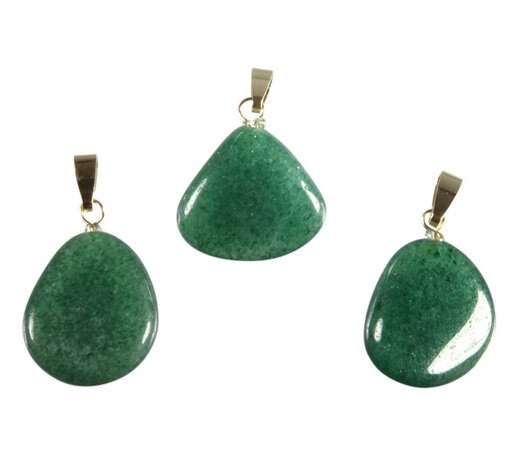 Aventurijn (groen) hanger met 14k gouden oogje Aventurijn (groen) hanger met 14k gouden oogje