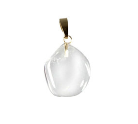 Bergkristal hanger A-kwaliteit met 14k gouden oogje Bergkristal hanger A-kwaliteit met 14k gouden oogje