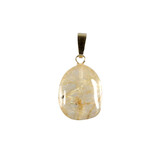 Rutielkwarts hanger met 14k gouden oogje Rutielkwarts hanger met 14k gouden oogje