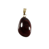 Tijgeroog (rood) hanger met 14k gouden oogje Tijgeroog (rood) hanger met 14k gouden oogje