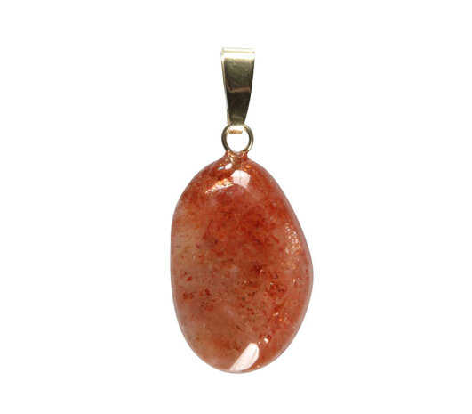 Zonnesteen hanger A-kwaliteit met 14k gouden oogje