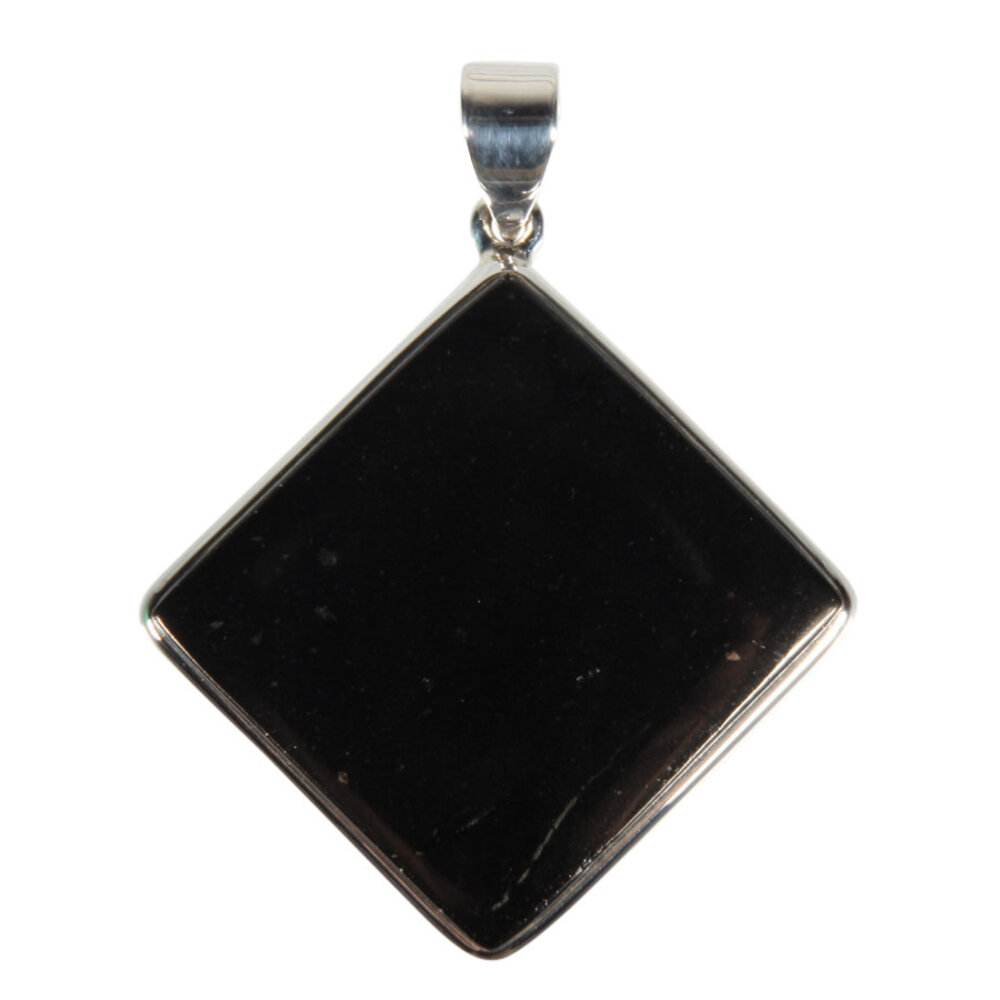 Zilveren hanger shungiet | ruit 3,3 x 3,3 cm