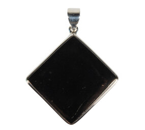 Zilveren hanger shungiet | ruit 3,3 x 3,3 cm Zilveren hanger shungiet | ruit 3,3 x 3,3 cm