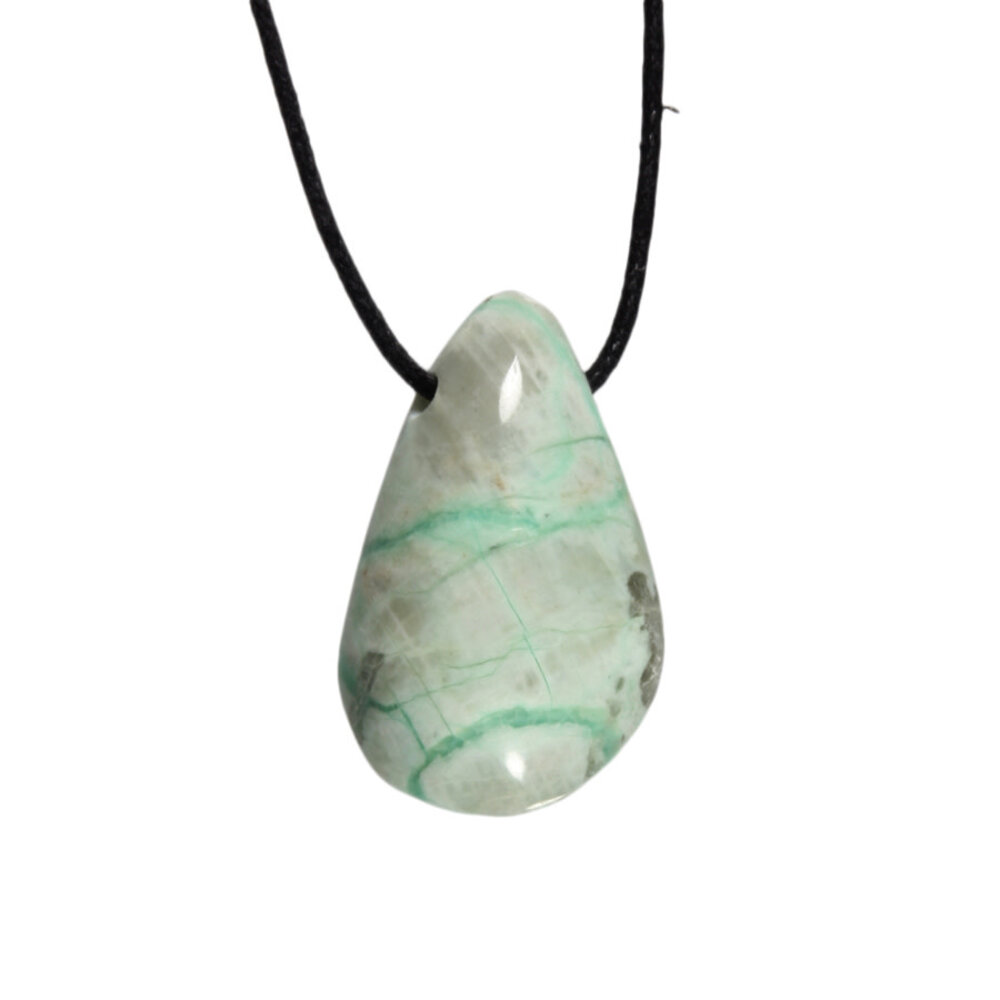 Maansteen (groen) hanger doorboord Maansteen (groen) hanger doorboord