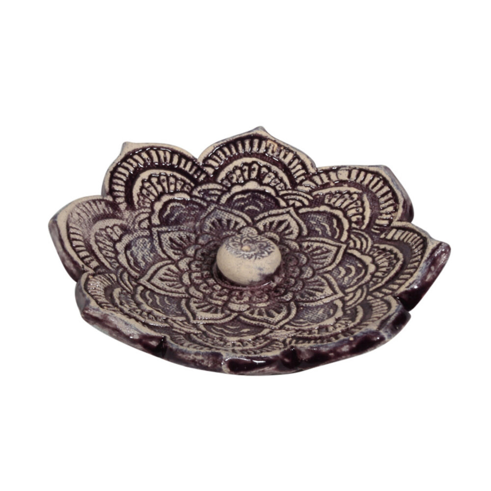 Wierookhouder keramiek aubergine Wierookhouder keramiek aubergine