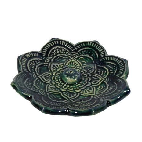 Wierookhouder keramiek groen/blauw Wierookhouder keramiek groen/blauw