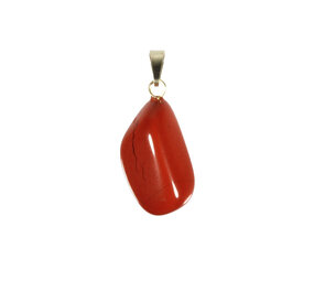 Jaspis (rood) hanger met 14k gouden oogje Jaspis (rood) hanger met 14k gouden oogje