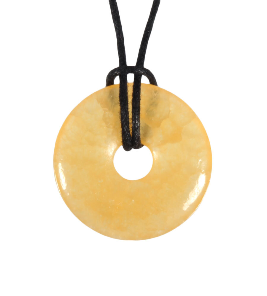 Calciet (oranje) hanger donut 3 cm Calciet (oranje) hanger donut 3 cm