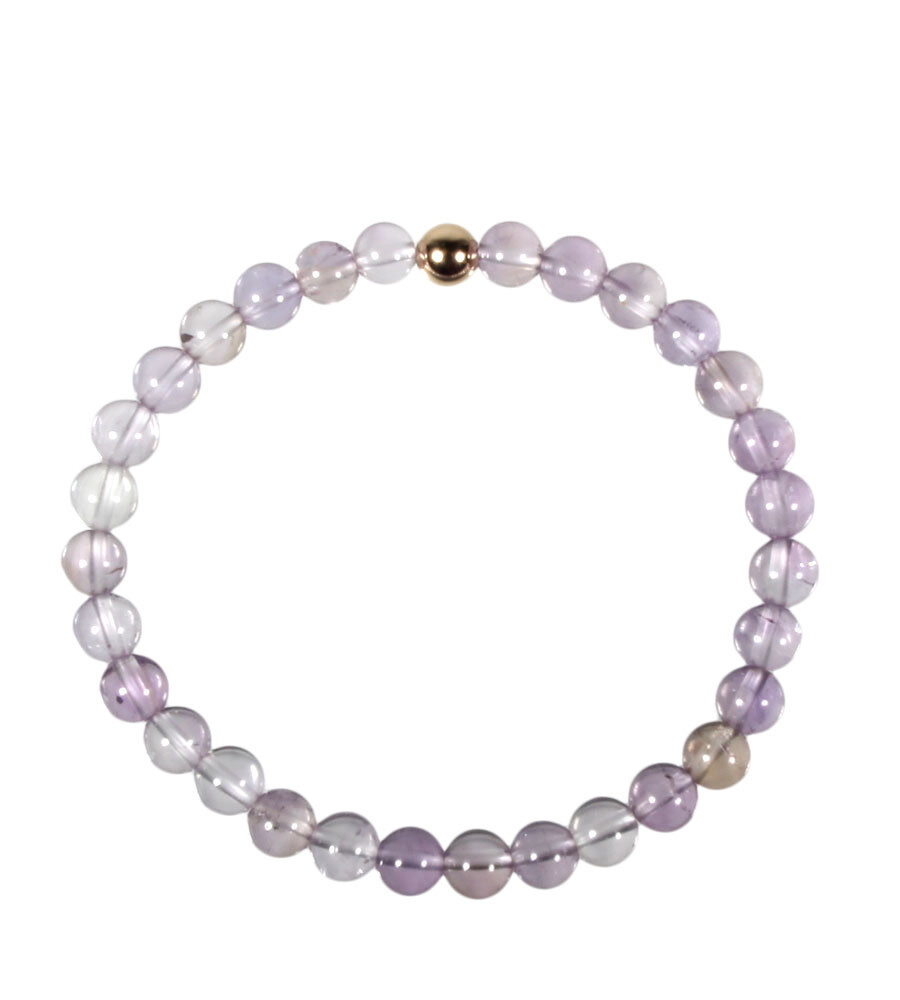 Ametrien armband met 14k gouden kraal | 6 mm Ametrien armband met 14k gouden kraal | 6 mm
