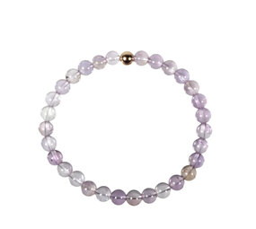 Ametrien armband met 14k gouden kraal | 6 mm Ametrien armband met 14k gouden kraal | 6 mm