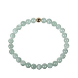 Jade (jadeiet) armband met 14k gouden kraal | 6 mm Jade (jadeiet) armband met 14k gouden kraal | 6 mm