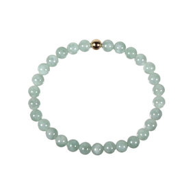 Jade (jadeiet) armband met 14k gouden kraal | 6 mm Jade (jadeiet) armband met 14k gouden kraal | 6 mm