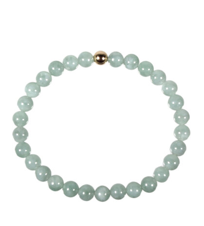 Jade (jadeiet) armband met 14k gouden kraal | 6 mm Jade (jadeiet) armband met 14k gouden kraal | 6 mm