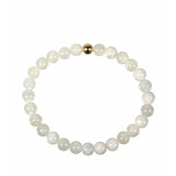 Maansteen armband met 14k gouden kraal | 6 mm