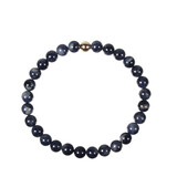 Saffier armband met 14k gouden kraal | 6 mm Saffier armband met 14k gouden kraal | 6 mm