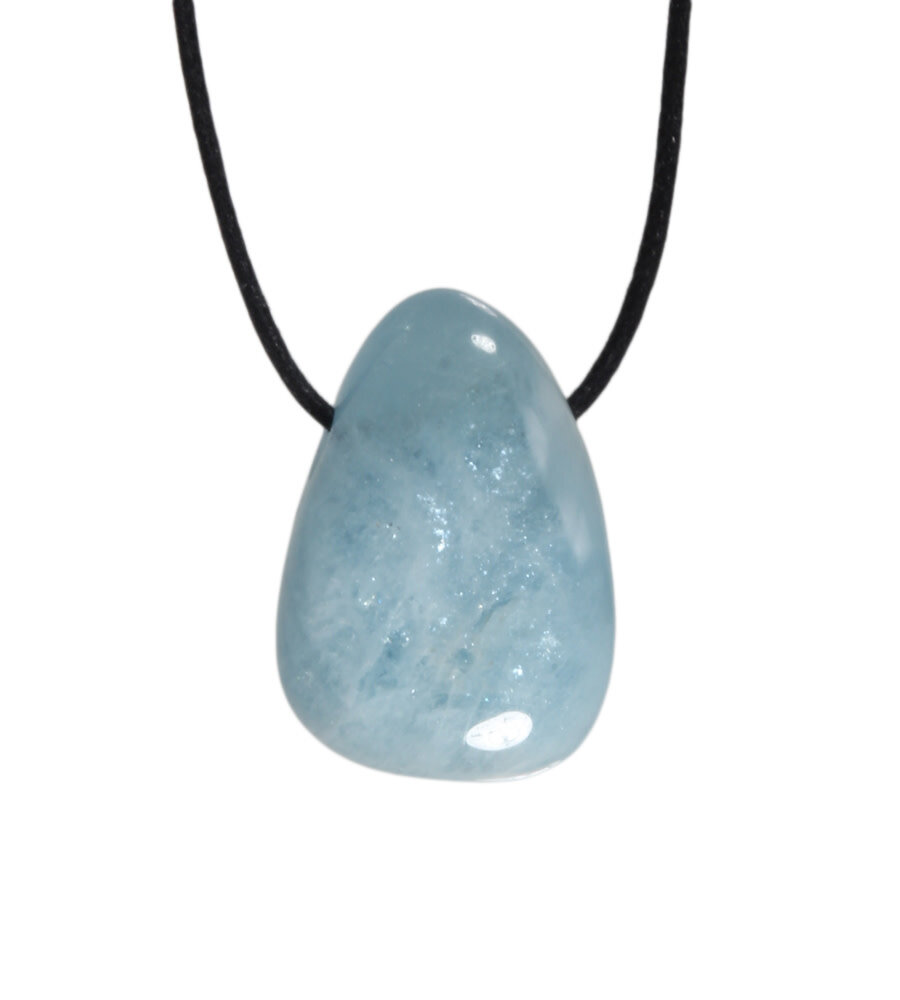 Aquamarijn (blauw) hanger A-kwaliteit doorboord Aquamarijn (blauw) hanger A-kwaliteit doorboord