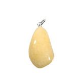 Calciet (oranje) hanger met zilveren oogje Calciet (oranje) hanger met zilveren oogje