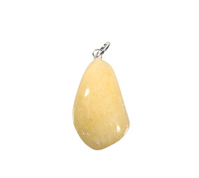 Calciet (oranje) hanger met zilveren oogje Calciet (oranje) hanger met zilveren oogje
