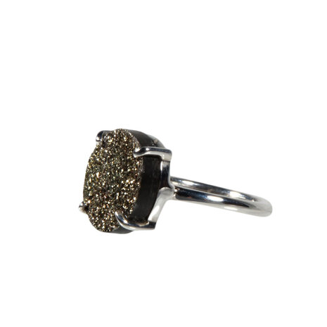 Zilveren ring pyriet maat 17 3/4 | rond 1,4 cm Zilveren ring pyriet maat 17 3/4 | rond 1,4 cm