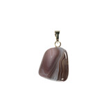 Agaat (Botswana) hanger grijs met 14k gouden oogje Agaat (Botswana) hanger grijs met 14k gouden oogje
